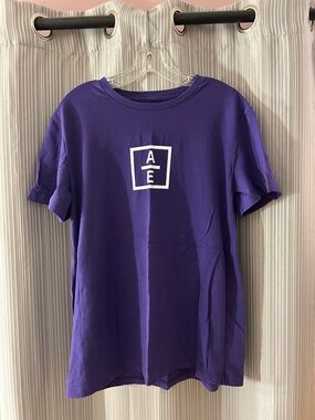 American Eagle Outfitters Purple Logo Short Sleeve T‑Shirt